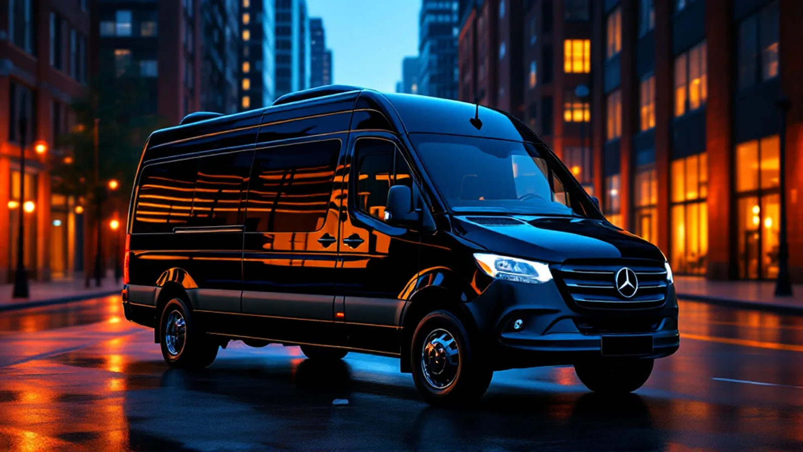 Sprinter Van — a Executive passenger van in the Ricono Transport fleet, up to 12 passengers, used for Nashville International (BNA) airport transfers, weddings, and nights out across Middle Tennessee
